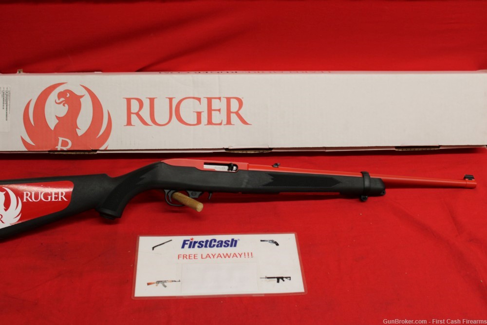 RUGER 10/22 22LR, RED Finish w/synthetic stock-img-0