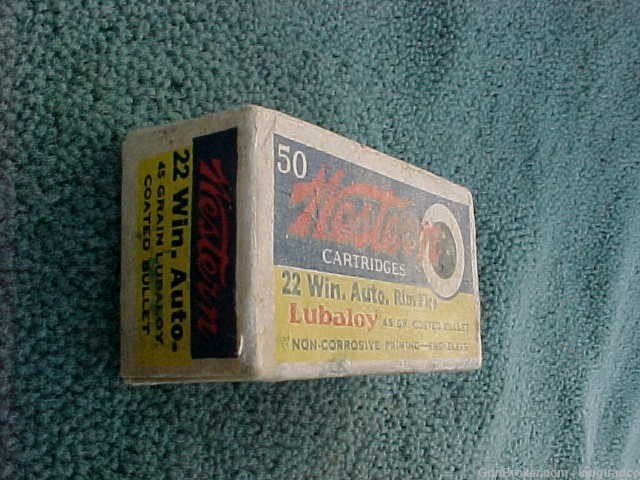 WESTERN 22 WIN. AUTO RIM FIRE Vintage Ammo 50 Cartridges Full Box E Alton I-img-5