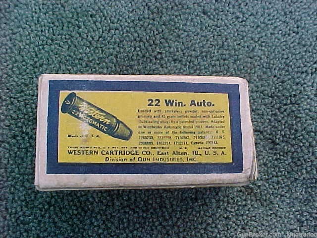 WESTERN 22 WIN. AUTO RIM FIRE Vintage Ammo 50 Cartridges Full Box E Alton I-img-2