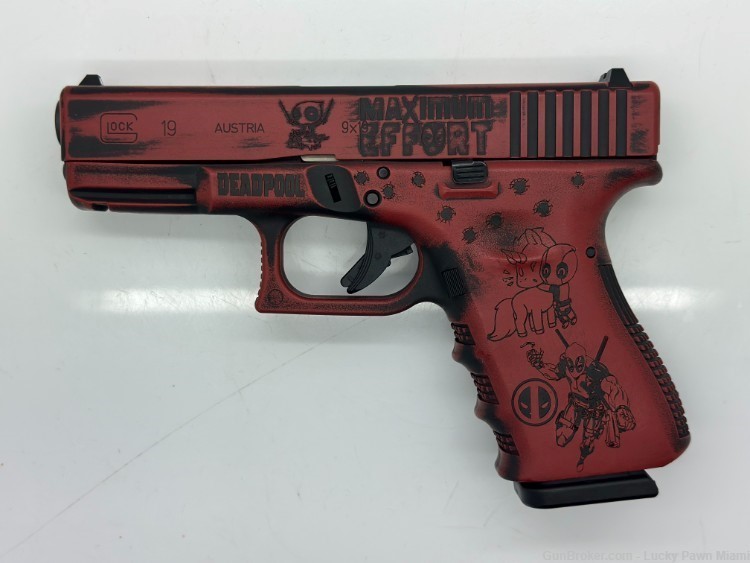 Glock 19 Gen 3 9mm Deadpool Semi-Auto Pistol (NEW!)-img-1