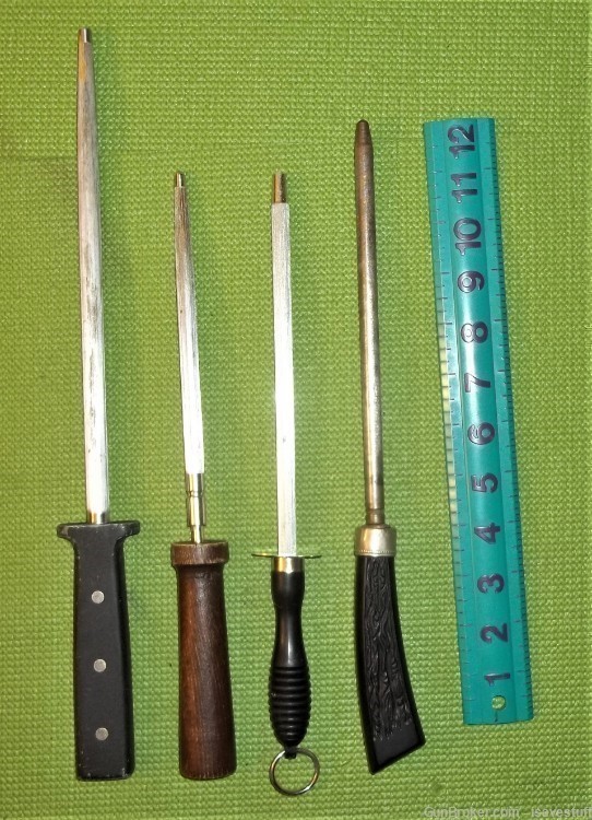 Vintage Lot of Knife Sharpening Steels Cutting Carving Butchering Hunting-img-0