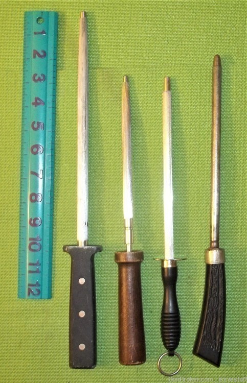 Vintage Lot of Knife Sharpening Steels Cutting Carving Butchering Hunting-img-3