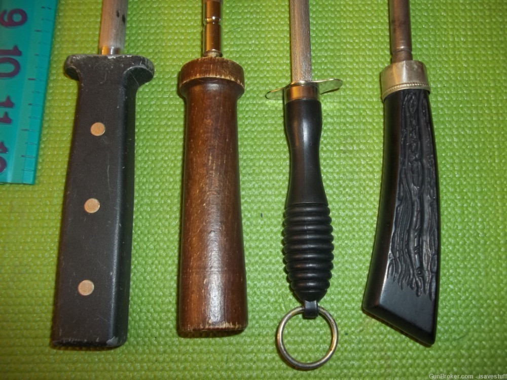 Vintage Lot of Knife Sharpening Steels Cutting Carving Butchering Hunting-img-4