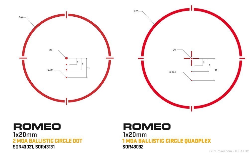 Sig Sauer ROMEO4T 2 MOA Ballistic Circle Dot Red Dot Sight SOR43031-img-1