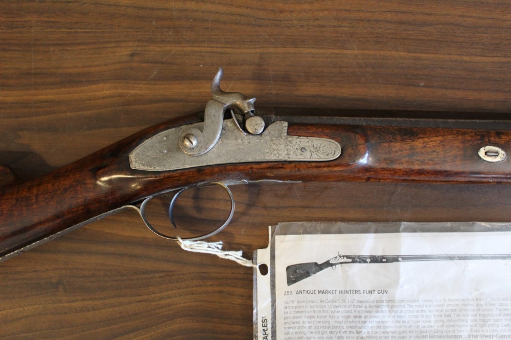 Rare Antique Market Hunters Punt Gun15/16" Bore About .94 Cal 50 1/2" BBL-img-2