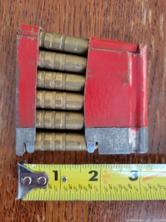 Six Swiss 7.5x55mm practice rounds with stripper clip k31-img-2