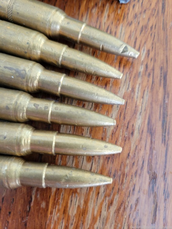 Six Swiss 7.5x55mm practice rounds with stripper clip k31-img-9