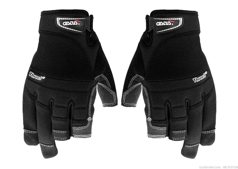 2X-Large Size Tactical Gloves Open Fingers Lightweight Breathable -Three5-img-0