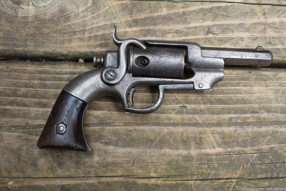 Allen & Wheelock Sidehammer Belt Model 5 shot revolver in .28 caliber!  -img-7