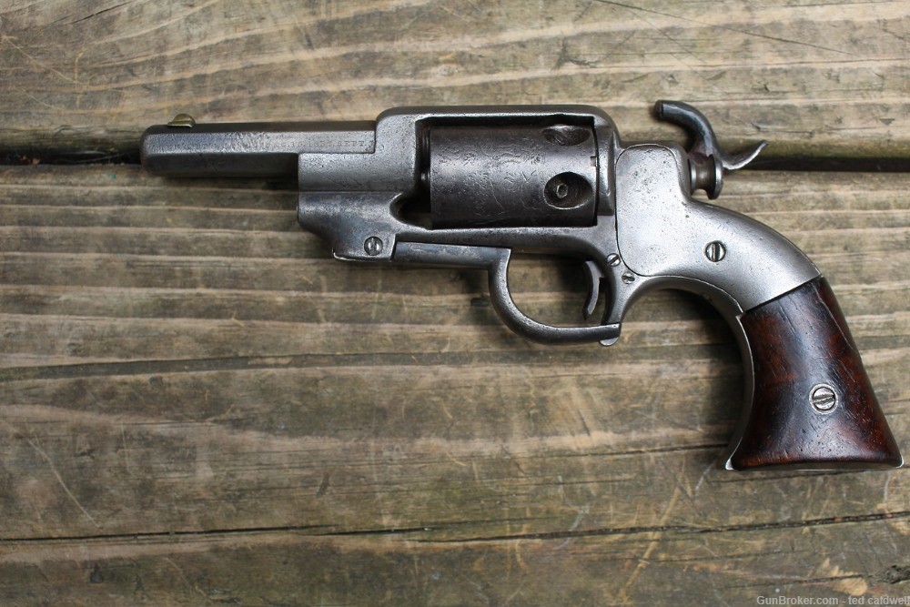 Allen & Wheelock Sidehammer Belt Model 5 shot revolver in .28 caliber!  -img-4