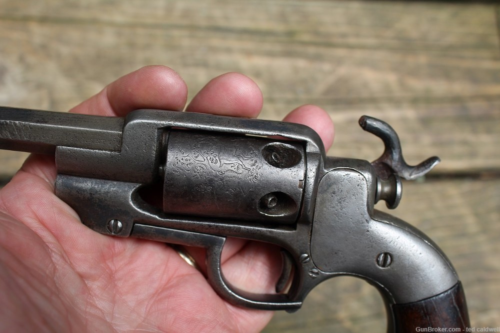 Allen & Wheelock Sidehammer Belt Model 5 shot revolver in .28 caliber!  -img-1
