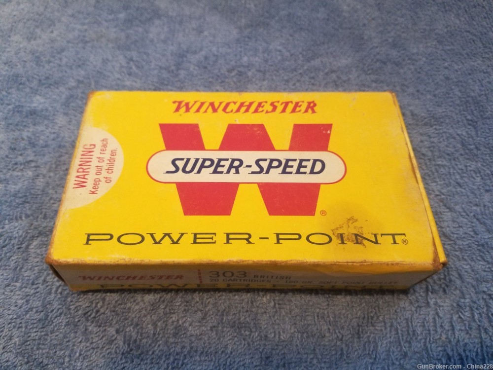 Winchester Super Speed 303 British 180 gr. S.P. W303B1 20CT. OLD STOCK-img-0