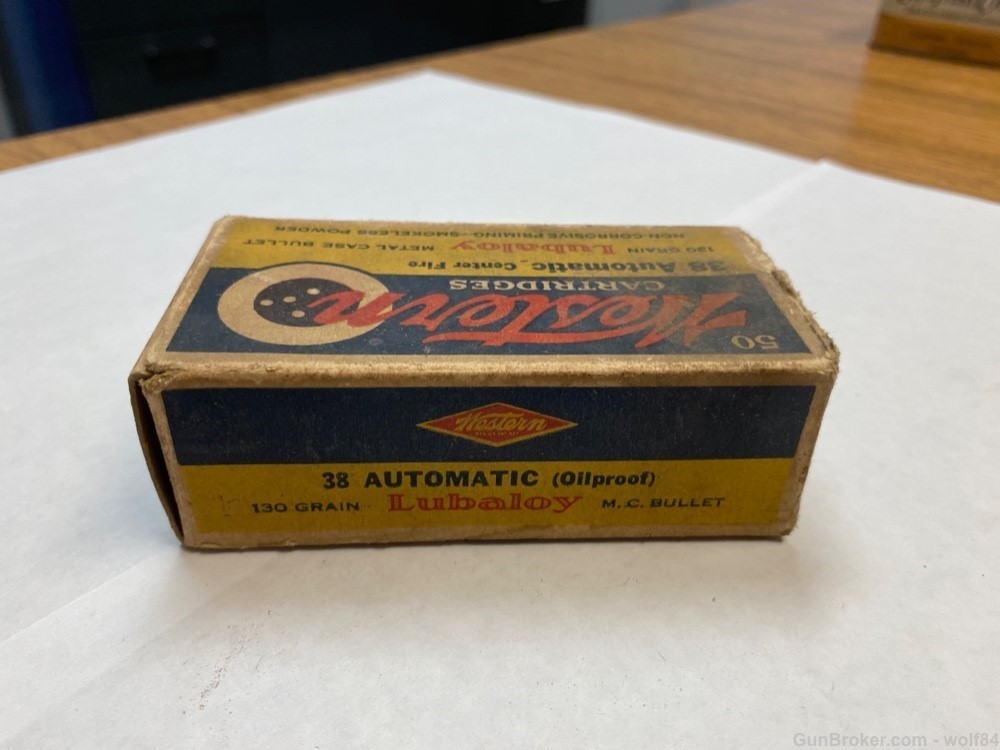 1946-54 Winchester WESTERN 38 Auto  130 gr 38 ACP  NOS -img-3