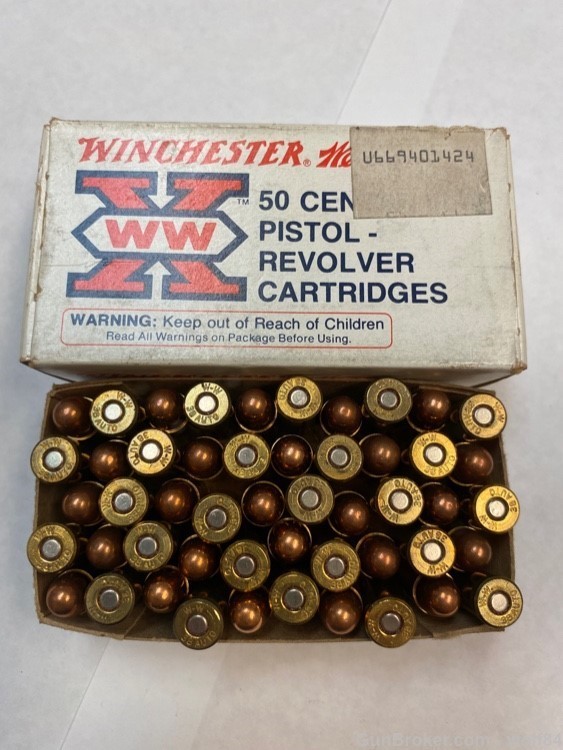  Winchester WESTERN 38 Auto  130 gr 38 ACP  NOS -img-0