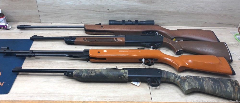 Lot of 4 BB Pellet Air Guns - Daisy / Hunter / Crosman / Unbranded -img-0