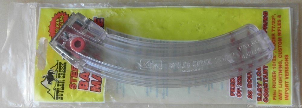 Butler Creek Clear Magazine Ruger 10/22 25 RD 22LR Steel feed lips-img-2