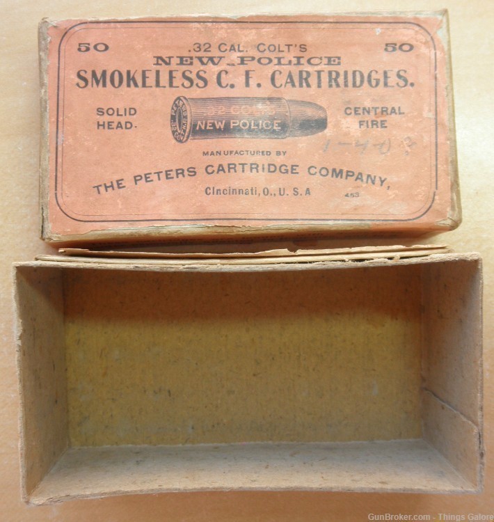 Peter's Cartridge Company .32 Cal. Colt's cartridge box.-img-0