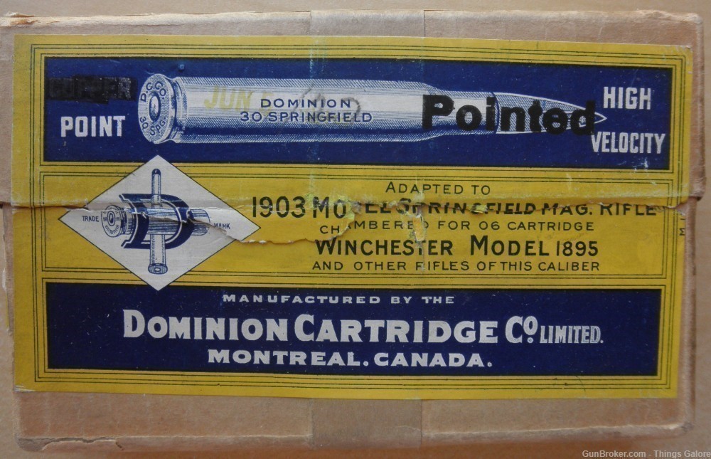 30-06 Dominion Cartridge Co. Limited Montreal Canada Pointed High Velocity-img-0