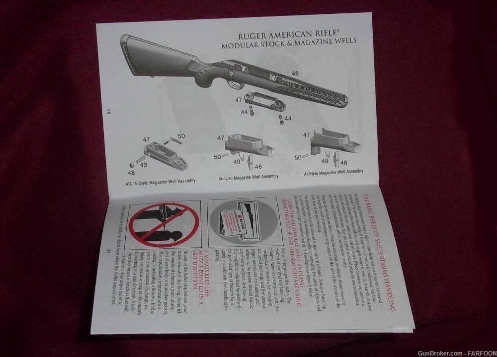 RUGER AMERICAN RIFLE INSTRUCTION MANUAL, STICKER, WARRANTY ETC.-img-3