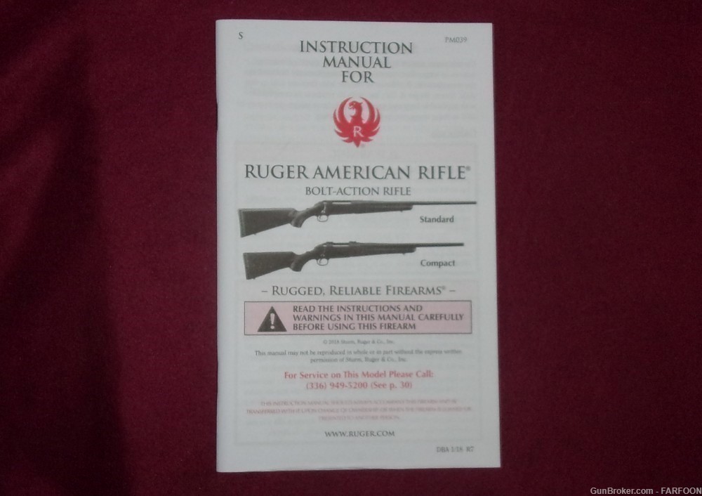 RUGER AMERICAN RIFLE INSTRUCTION MANUAL, STICKER, WARRANTY ETC.-img-2