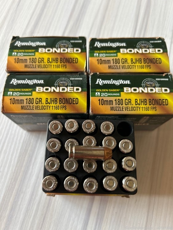 100 rounds Remington Golden Saber Bonded Ammo 10mm 180 grain BJHP-img-0