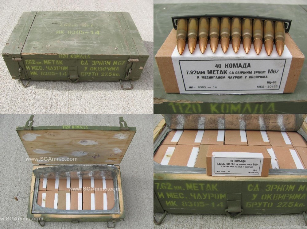 1120 Rd Crate 7.62x39 M67 Copper FMJ Brass Case Corrosive Yugoslavian Ammo-img-0