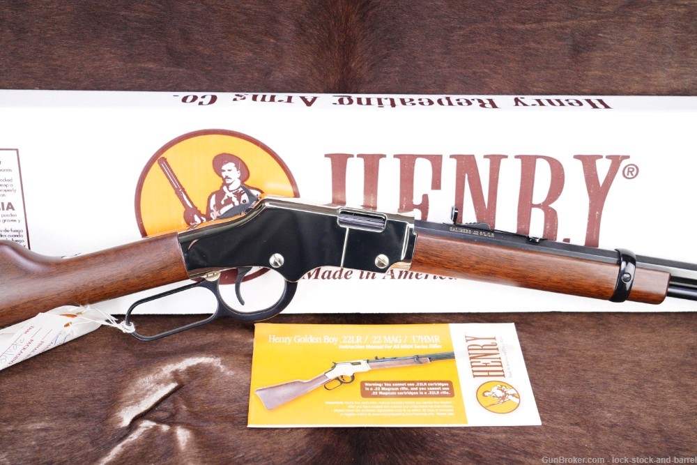 Henry Model Golden Boy H004 .22 S/L/LR 20" Blue & Brass Lever Action Rifle-img-2