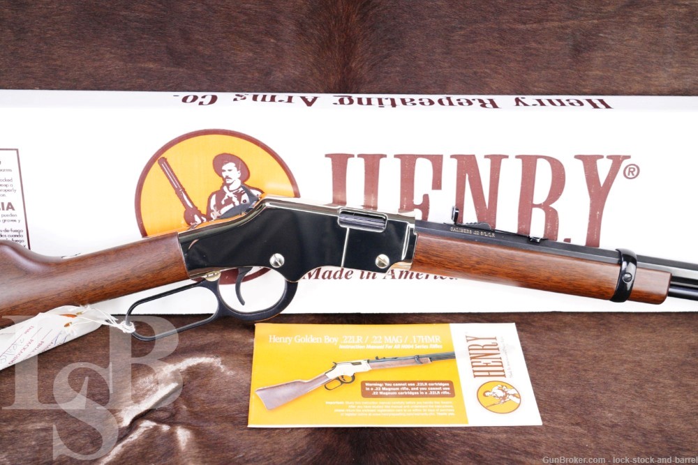 Henry Model Golden Boy H004 .22 S/L/LR 20" Blue & Brass Lever Action Rifle-img-0