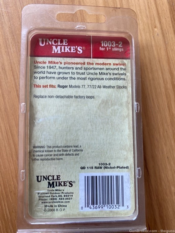 Uncle Mikes Quick Detachable Super Swivels 1003-2 for 1” Slings-img-1