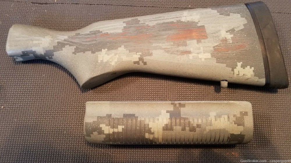 Remington 870/1187 12 Gauge Camo wood Stock and Riot style Forend set with -img-5