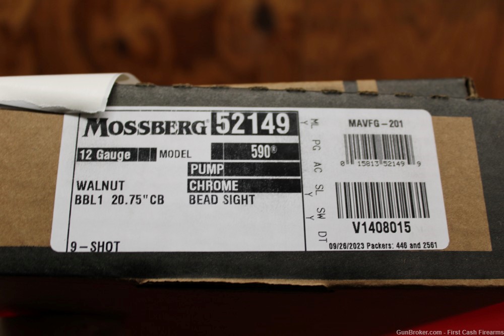 Mossberg 590 Chrome 12ga, MOSSBERG 9-shot Wood Furniture.-img-7