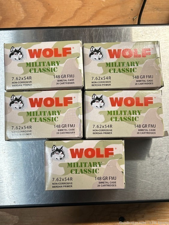 Wolf 7.62x54R 148gr FMJ 100rds-img-0