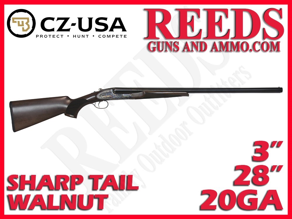 CZ Sharp Tail Side by Side Walnut Color Case 20 Ga 3in 28in 06403-img-0