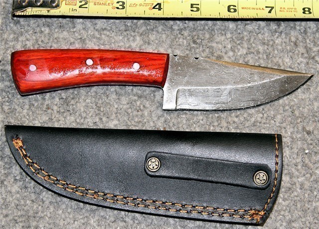 HUNTING-CAMP KNIFE # 25 DAMASCUS STEEL-img-1