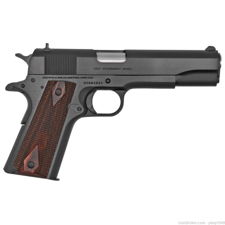 Colt Government Classic .45 ACP 1911 5" Bbl Blued w/ Wood Grips 8+1 (1) Mag-img-0