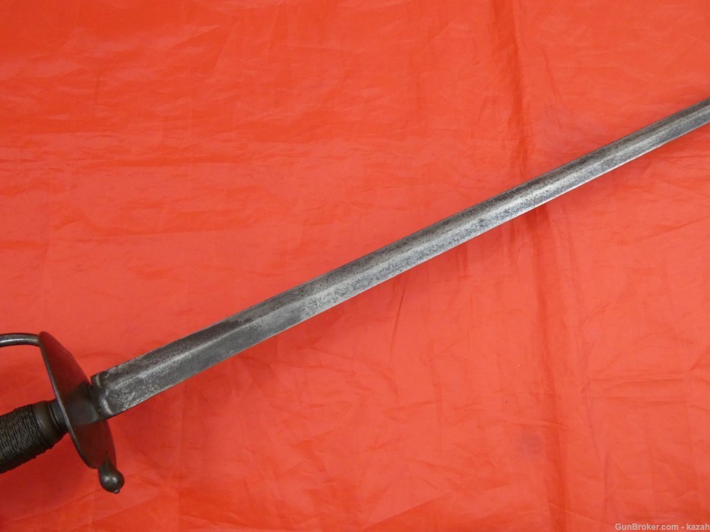 18 cent. BRITISH m1786 INFANTRY OFFICERS SWORD Steel Hilt Leather Scabbard -img-10