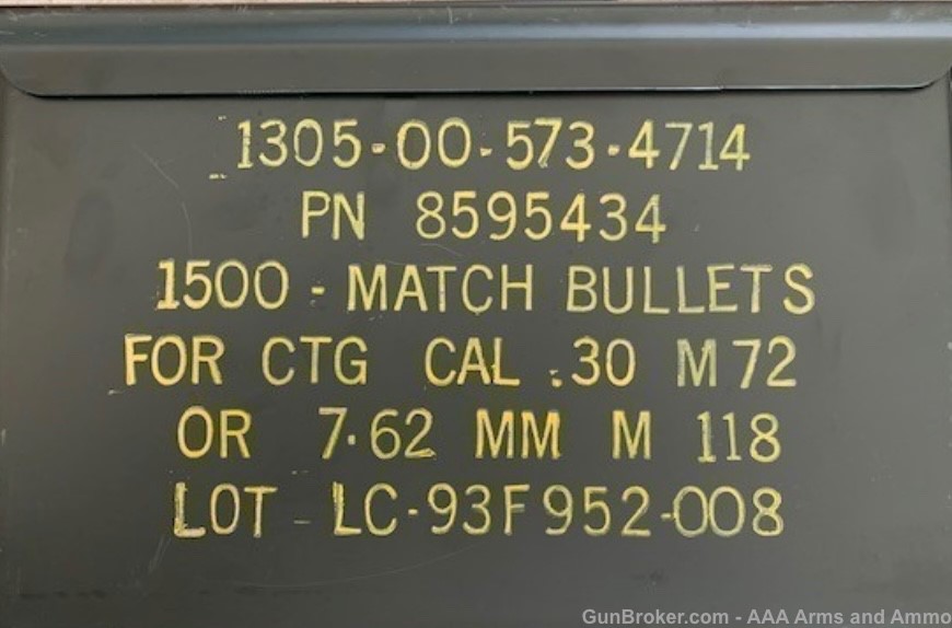 30-06 Springfield (M1 Garand) 20 Rounds 173gr.  M72 Match Bullet-img-3
