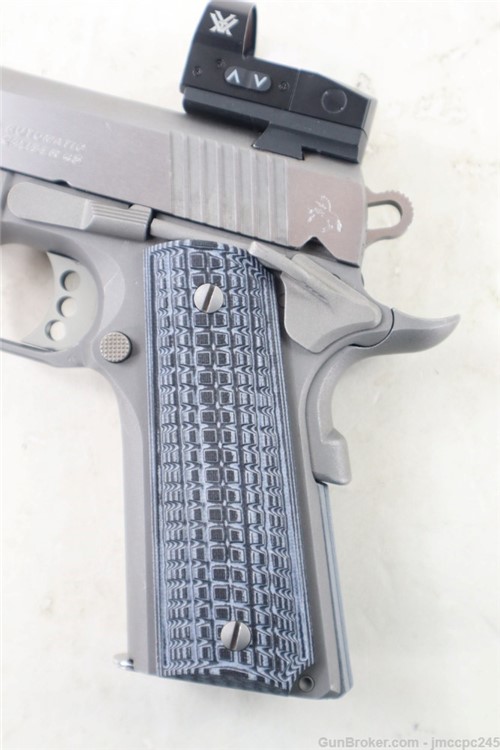 Rare Nice Stainless Colt 1911 Rail Gun .45 ACP Semi Auto Pistol W/ 5" BBL -img-6