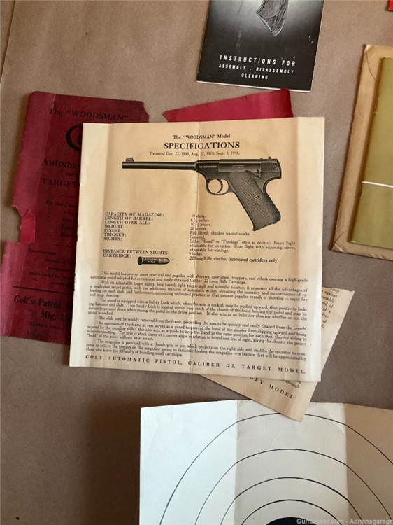 Vintage colt Woodsman box w/ manuals, ammo & grips-img-6