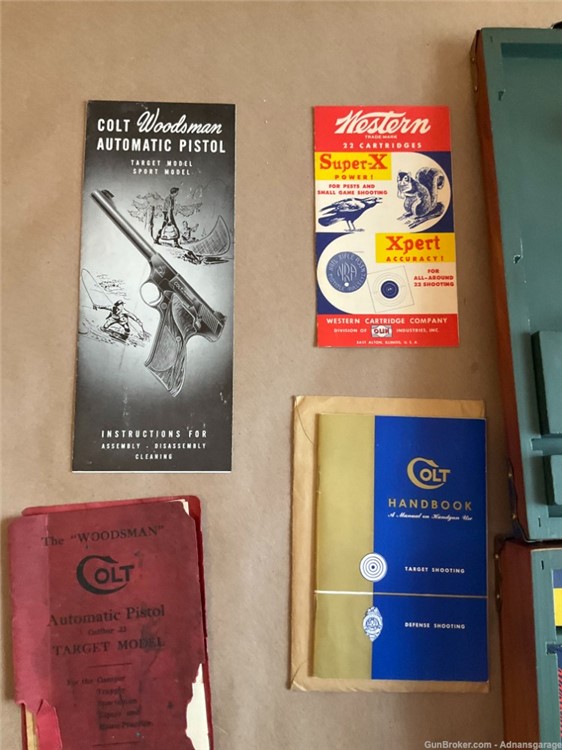 Vintage colt Woodsman box w/ manuals, ammo & grips-img-2