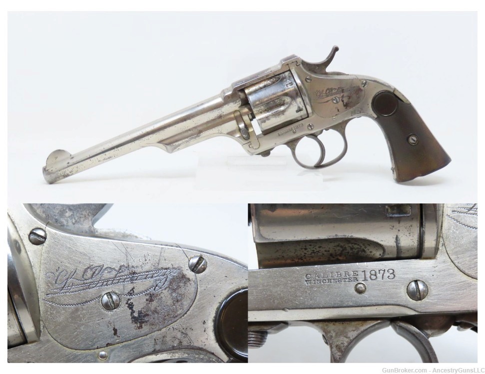 2 NAMES, 1 STRUCK Antique MERWIN & HULBERT Revolver .44-40 Owen Gutierrez-img-0