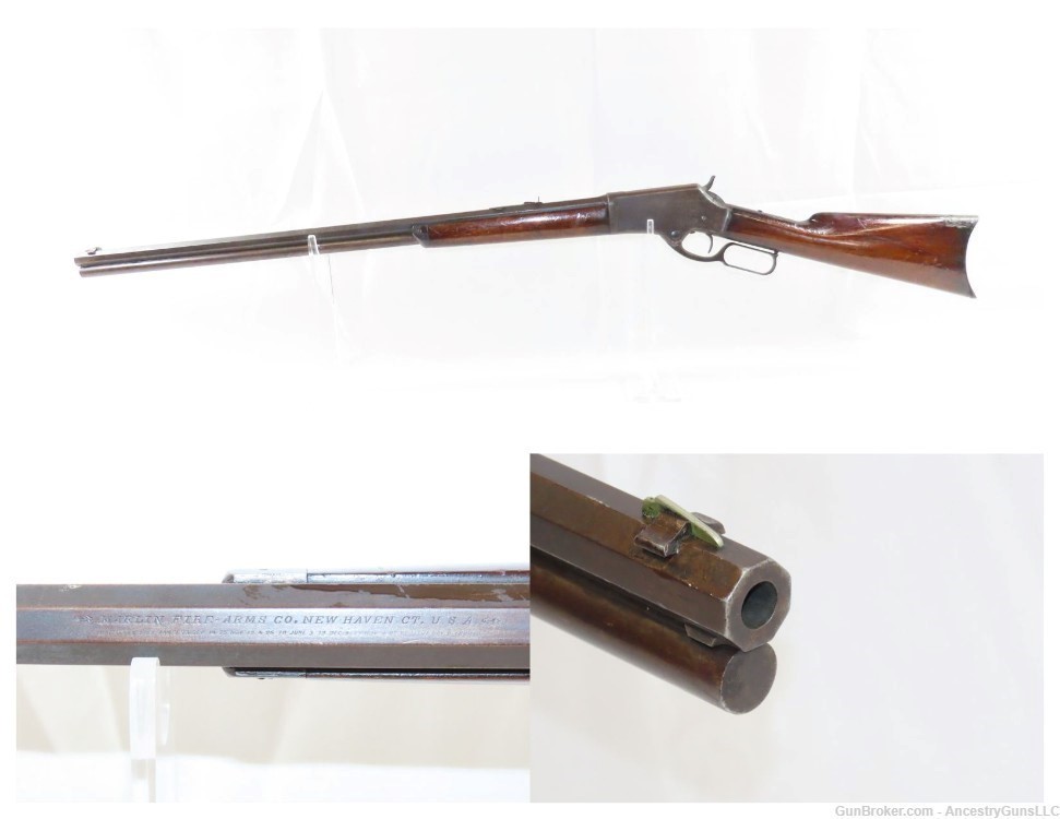 c1888 mfr. Antique MARLIN Model 1881 .38-55 WCF Rifle Octagonal Barrel 1st -img-0