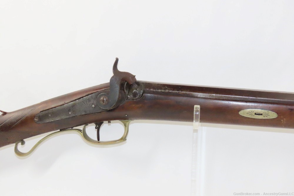 TRENTON, NJ c1850s H. PARKER & CO. .36 FRONTIER Pioneer Long Rifle  Antique-img-3