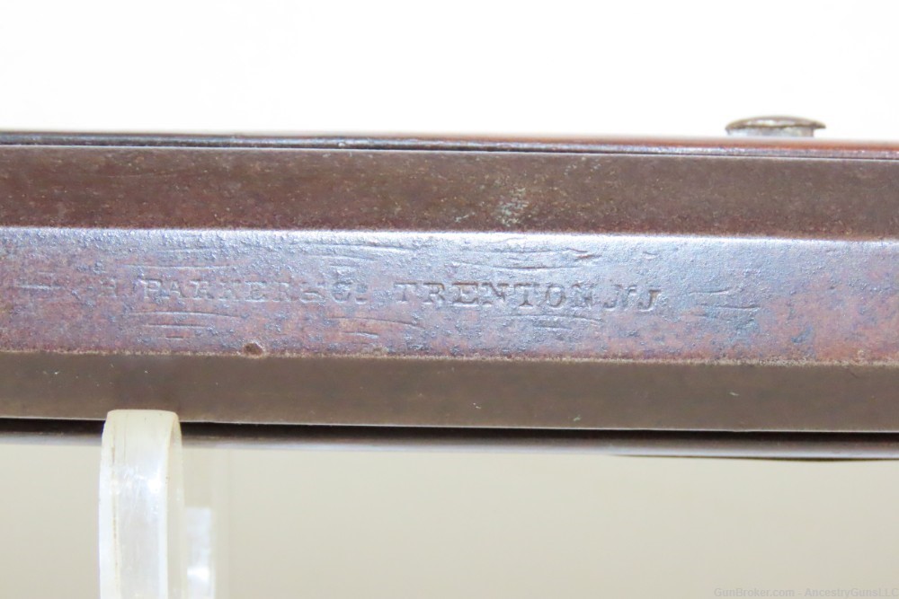 TRENTON, NJ c1850s H. PARKER & CO. .36 FRONTIER Pioneer Long Rifle  Antique-img-10