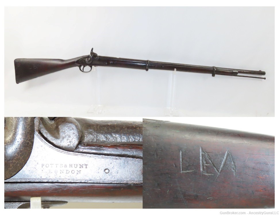 CONFEDERATE ANCHOR POTTS & HUNT Antique Enfield 2-Band Musket  CSA  Import -img-0