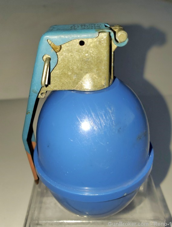 Inert Practice Grenade blue plastic with spoon, head and pin.-img-1
