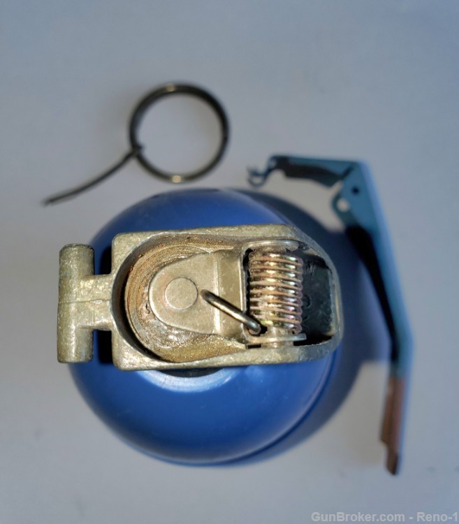 Inert Practice Grenade blue plastic with spoon, head and pin.-img-2