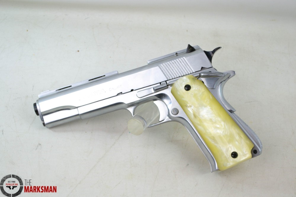Llama C-IXA Pistol, .45 ACP, Used, Chrome 2 Sets of Grips-img-0