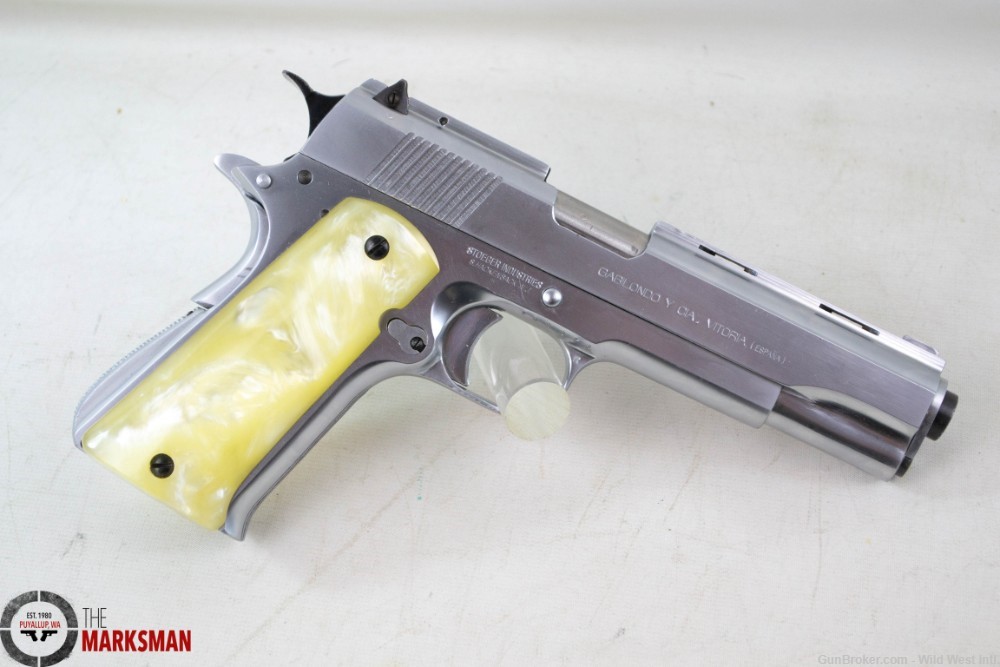 Llama C-IXA Pistol, .45 ACP, Used, Chrome 2 Sets of Grips-img-3