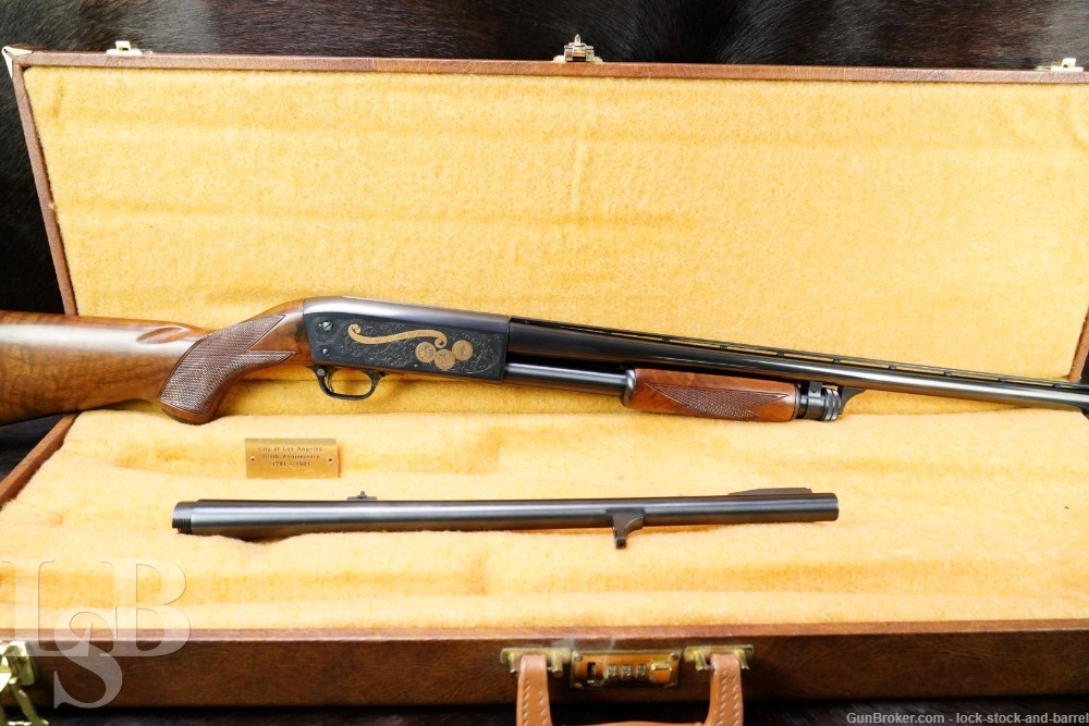 Ithaca Model 37 LAPD 12 GA 28" 18 1/2" Engraved Pump Action Shotgun, 1981-img-0